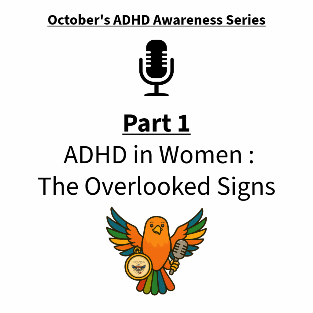 Workshop Flyer- Part 1 ADHD In Women with the webinar hawk