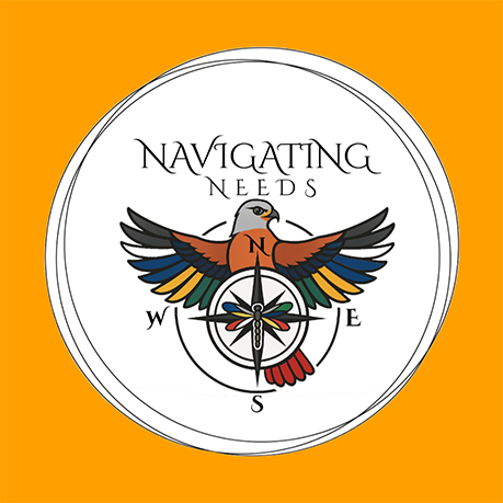 Navigating Needs logo featuring their signature hawk, compass, and dragonfly. Symbols of strength, inclusion, and direction for the disability community.